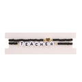 COLORFUL BLING Teacher Appreciation Bracelets Solf Clay Love Teach Inspire Letter Beaded Teacher Bracelets Teacher Gift for Women-2Pcs Black