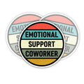 SODAVA (3Pcs) Emotional Support Coworker Sticker Emotional Support Stickers Inspirational Stickers Coworker Appreciation Gifts Decoration Graphic Bumper Laptop Stickers 3"x4"