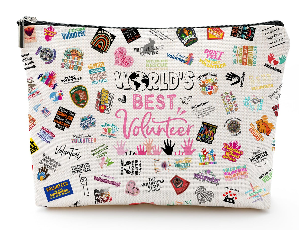XYZONE Volunteer Appreciation GiftsVolunteer Gifts Makeup Bag Travel Toiletry Bag for Women Teen Girls Daughter Mom Grandma Birthday