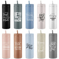 Tioncy 10 Pcs Employee Appreciation Gifts Bulk Thank You Gift 16oz Matte Inspirational Skinny Tumbler with Lid and Straw Valentine Appreciation Team Gifts for Coworker Teacher secretaries(Neutral)