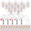 CraftyDream 20 Sets Valentines Day Positive Gifts Keychains with Card Bag Emotional Support Appreciation Gift for Coworker Employee (Donut)