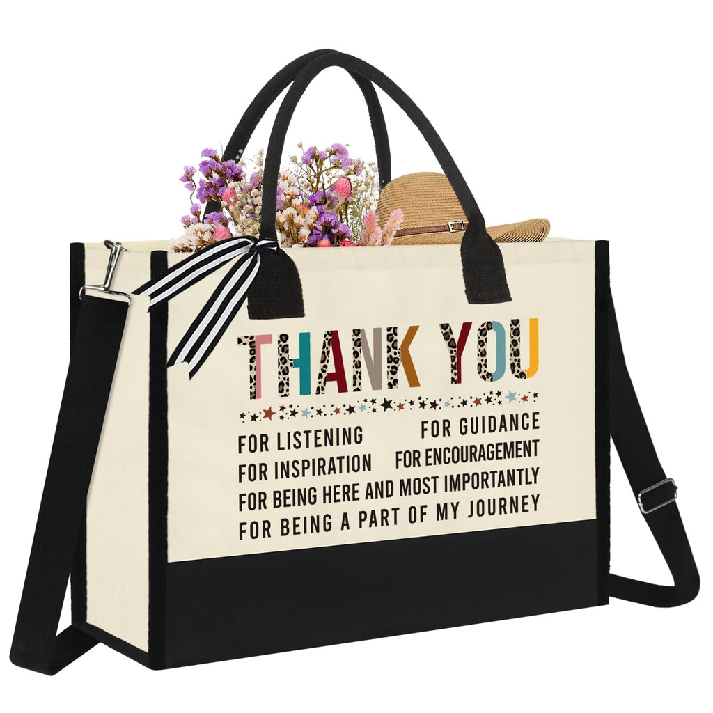Thank You Gifts for Women Friend Teacher Appreciation Gifts Thoughtful Inspirational Gift Farewell Gifts for Coworkers Leader Boss Lady Female Employee Thank You Gift Gratitude Gifts Canvas Bag