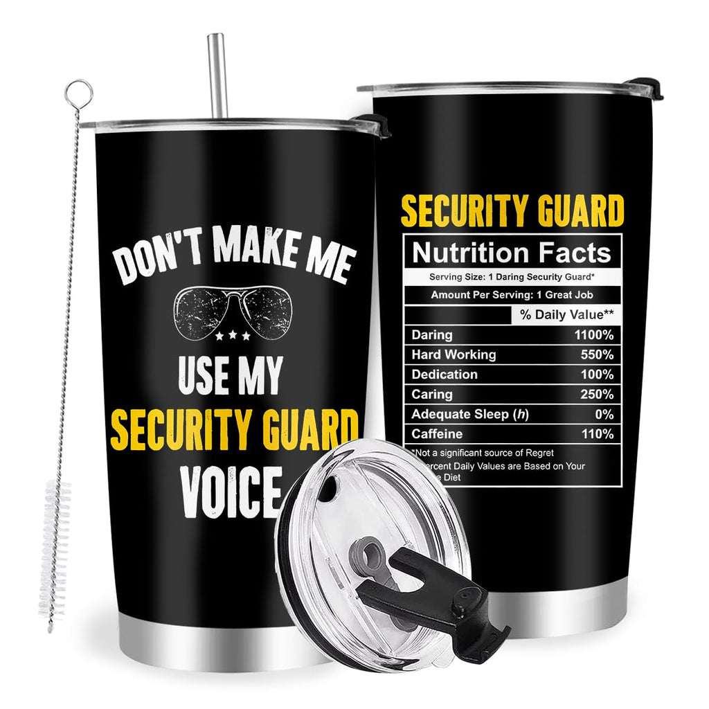 Farecnt Security Guard Gifts Funny Security Guard Tumbler with Lid Straw 20oz Appreciation Thank You Gifts for Security Guard