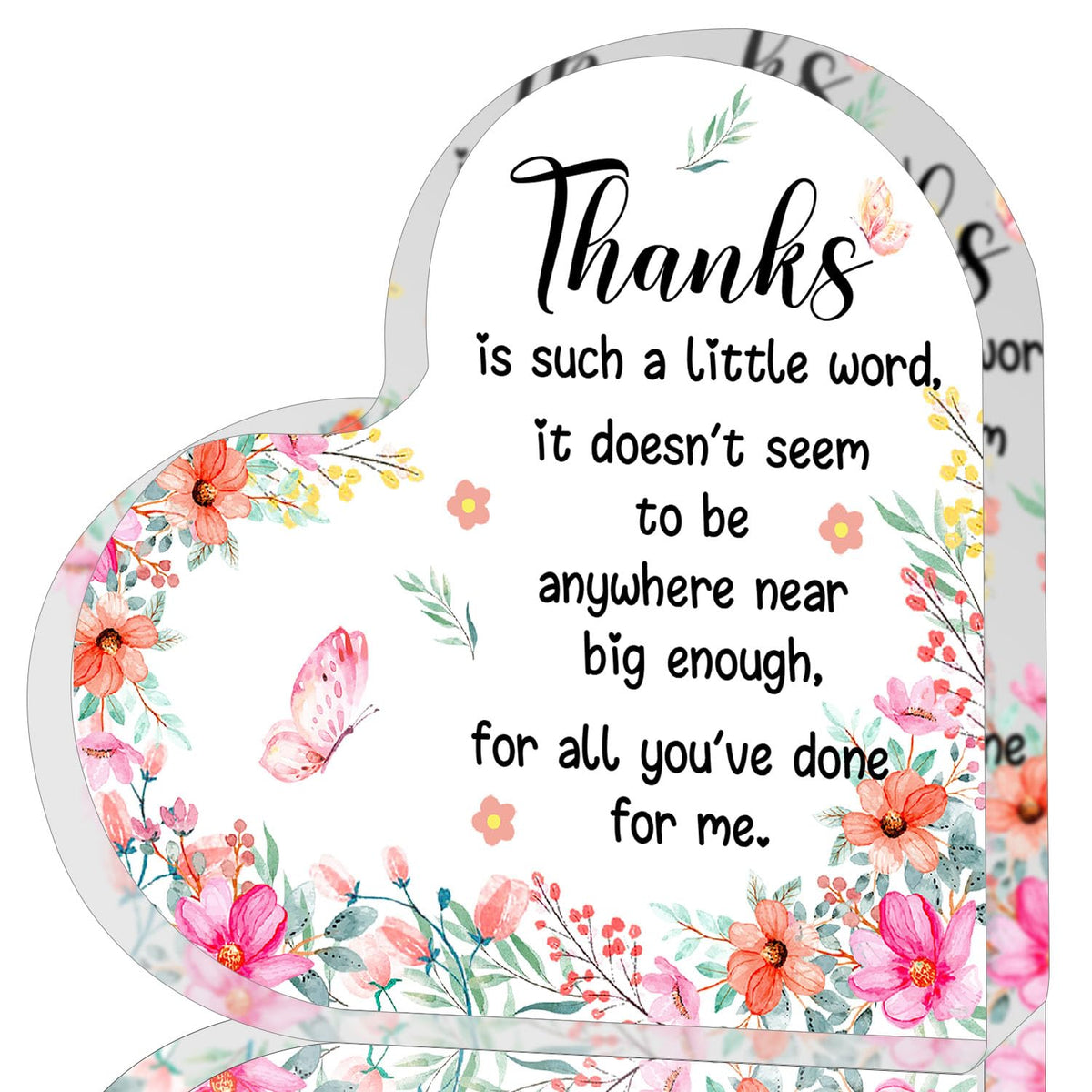 QUPT Appreciation Gifts for Women Affirmations Heart Shape Acrylic Sign Inspirational Gifts Graduation Gifts Gift to Express Gratitude Thank You Gifts for Women Nurse Teacher Boss Coworker