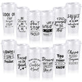 FillTouch 12 Pcs Employee Appreciation Cups Appreciation Gifts 16 oz Reusable Plastic Coffee Cups with Lids Team Gift for Staff Coworkers Teacher Thanksgiving Christmas Gifts (White)