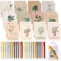 Mooliwe 48 Pcs Positive Affirmation Gift Set Gratitude Notebooks with Pens and Small Bags Motivational Encouragement Notepads Daily Affirmations Journal for Women Stress Relief Self Care Gift (Flower)