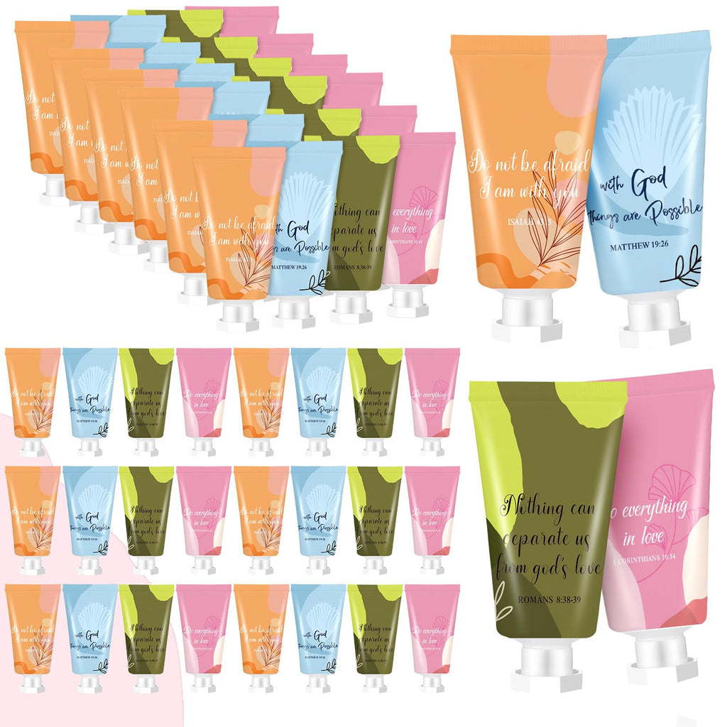 36 Pcs Christian Hand Lotion Bulk Gifts for Women Bible Verse Mini Travel Hand Cream Bulk Christmas Gifts for Stocking Stuffers Homeless Church Appreciation Teachers Coworkers Appreciation Gifts